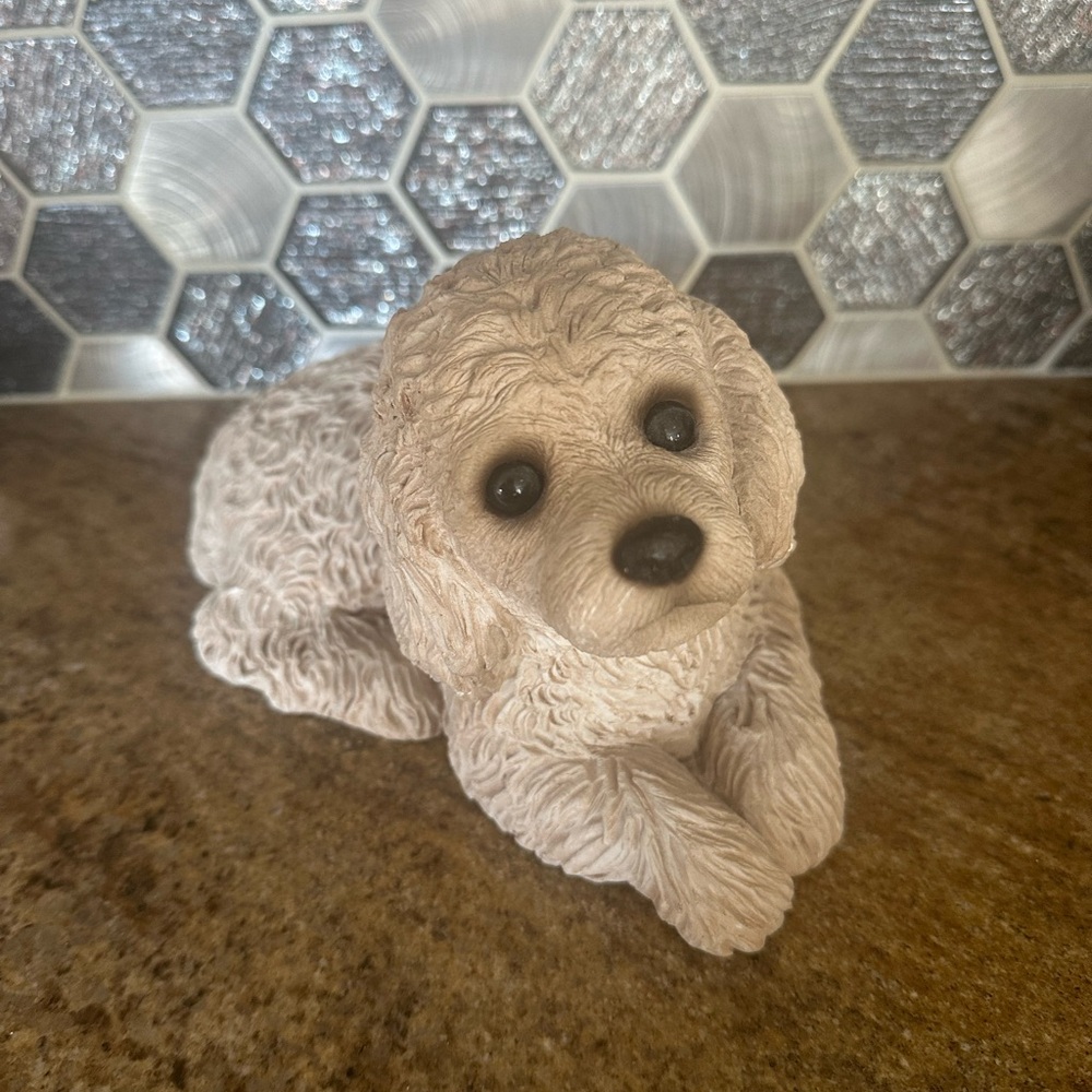 Vintage Sandicast dog figurine Poodle Pup Light #135 By Sandra Brue